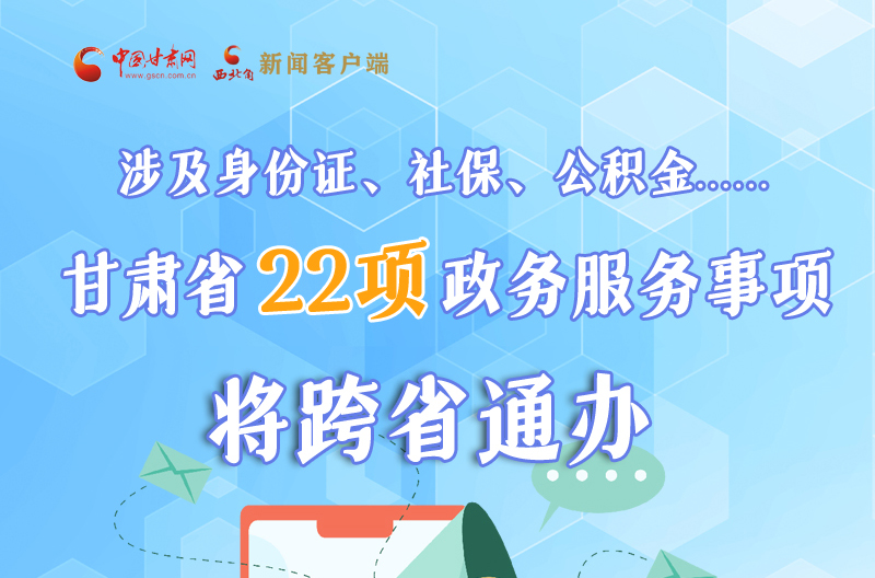 圖解丨明確了！甘肅省新增22項政務服務“跨省通辦”事項