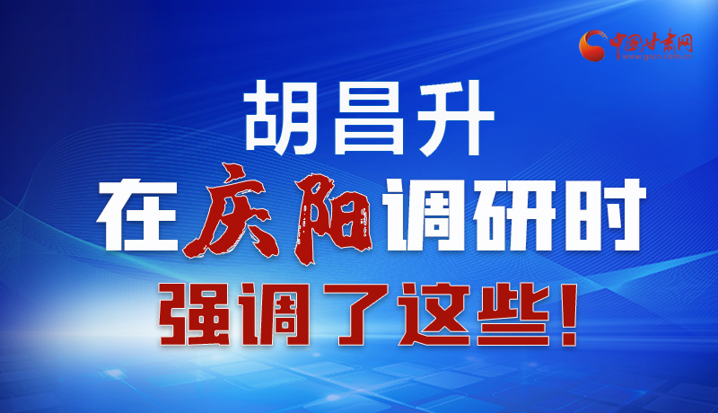 圖解|胡昌升在慶陽調(diào)研時強(qiáng)調(diào)了這些！