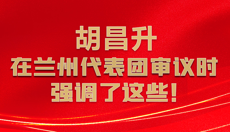 圖解|胡昌升在蘭州代表團(tuán)審議時強(qiáng)調(diào)了這些！