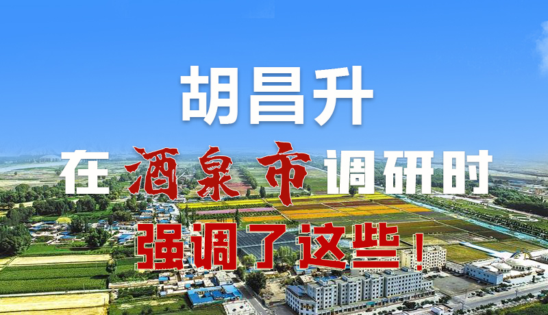 圖解|胡昌升在酒泉市調(diào)研時強調(diào)了這些！