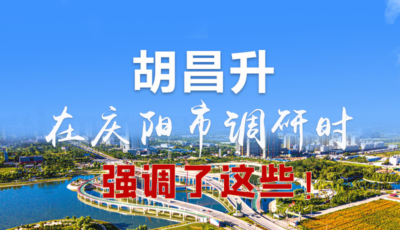 圖解|胡昌升在慶陽市調(diào)研時(shí)強(qiáng)調(diào)了這些！
