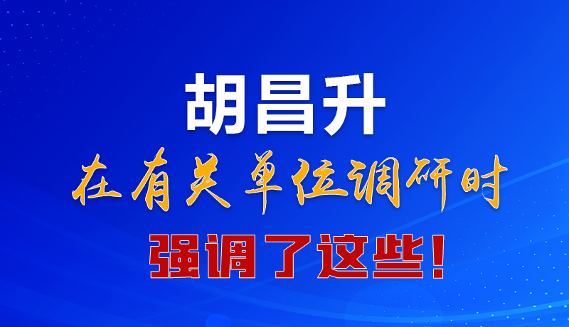 圖解|胡昌升在有關(guān)單位調(diào)研時強(qiáng)調(diào)了這些！