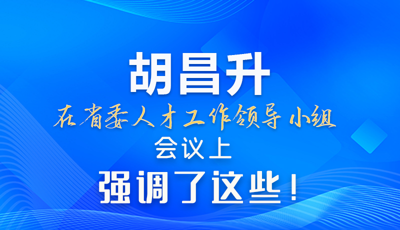 【甘快看】圖解|胡昌升在省委人才工作領(lǐng)導(dǎo)小組會(huì)議上強(qiáng)調(diào)了這些！