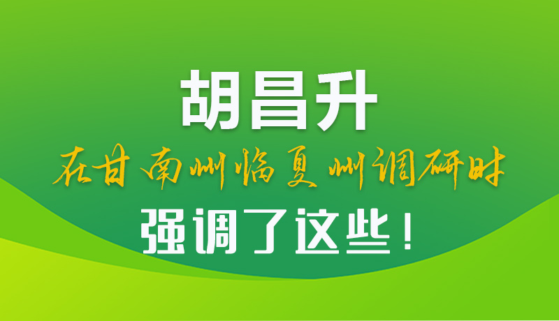 圖解|胡昌升在甘南州臨夏州調(diào)研時強調(diào)了這些！